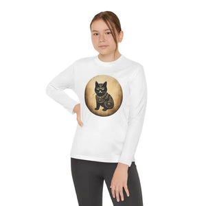 Kids Clothes - Japanese Samurai Cat Tattoo Youth Long Sleeve Tee - Dipaliz