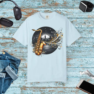 Unisex Garment-dyed T-shirt Musical Art Design - Dipaliz - Chambray / s - T-shirts