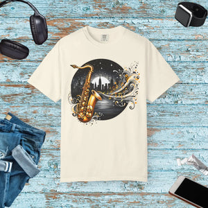 Vibrant Garment-dyed T-shirt - Musical Art Design - Dipaliz - T-shirts