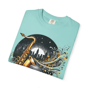 Vibrant Garment-dyed T-shirt - Musical Art Design - Dipaliz - T-shirts