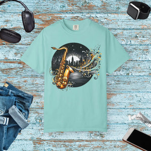 Vibrant Garment-dyed T-shirt - Musical Art Design - Dipaliz - T-shirts