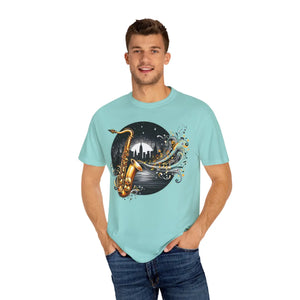 Vibrant Garment-dyed T-shirt - Musical Art Design - Dipaliz - T-shirts