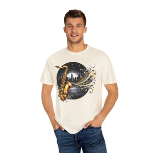 Vibrant Garment-dyed T-shirt - Musical Art Design - Dipaliz - T-shirts
