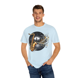 Vibrant Garment-dyed T-shirt - Musical Art Design - Dipaliz - T-shirts