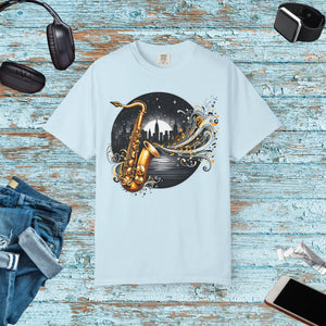 Vibrant Garment-dyed T-shirt - Musical Art Design - Dipaliz - T-shirts