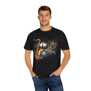 Vibrant Garment-dyed T-shirt - Musical Art Design - Dipaliz - T-shirts