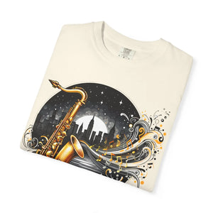 Vibrant Garment-dyed T-shirt - Musical Art Design - Dipaliz - T-shirts