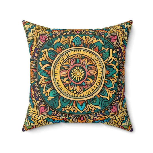 Elevate your Space with Vibrant Indian Pattern Pillow - 20’’ × Home Decor