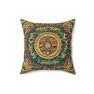 Vibrant Indian Pattern Spun Polyester Square Pillow - Dipaliz - Pillows