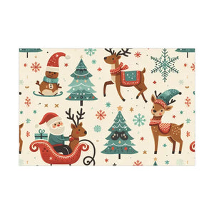 Reindeer Gift Wrap - Vibrant Christmas Design - Dipaliz - 30’’ x 20’’ / Satin - Wrapping Paper