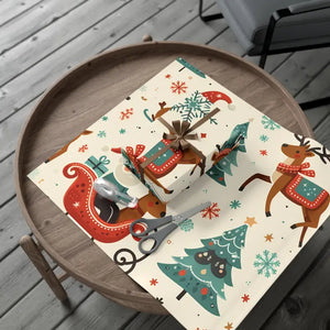 Reindeer Gift Wrap - Vibrant Christmas Design - Dipaliz - Wrapping Paper