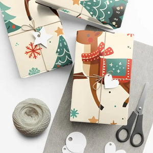 Reindeer Gift Wrap - Vibrant Christmas Design - Dipaliz - Wrapping Paper