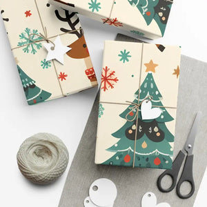 Reindeer Gift Wrap - Vibrant Christmas Design - Dipaliz - Wrapping Paper