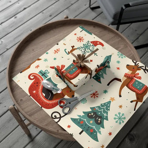 Reindeer Gift Wrap - Vibrant Christmas Design - Dipaliz - Wrapping Paper