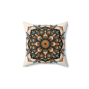 Mandal Geometric Design Polyester Square Throw Pillow - Dipaliz - 14’’ × - Pillows