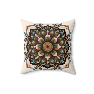 Mandal Geometric Design Polyester Square Throw Pillow - Dipaliz - 16’’ × - Pillows