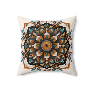 Mandal Geometric Design Polyester Square Throw Pillow - Dipaliz - 18’’ × - Pillows