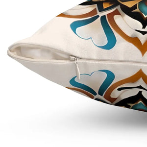 Mandal Geometric Design Polyester Square Throw Pillow - Dipaliz - Pillows