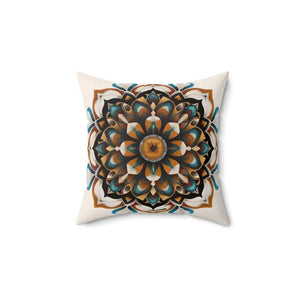 Mandal Geometric Design Polyester Square Throw Pillow - Dipaliz - Pillows