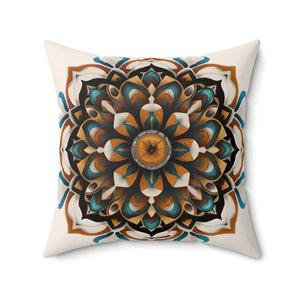 Mandal Geometric Design Polyester Square Throw Pillow - Dipaliz - Pillows