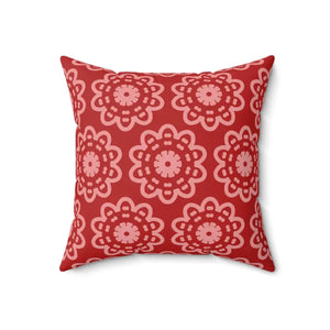 Abstract Flower Pattern Polyester Square Pillow - Bold Decor - Dipaliz - 18’’ × - Throw Pillows