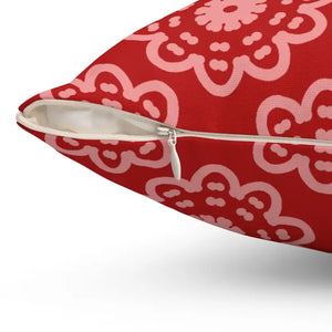 Abstract Flower Pattern Polyester Square Pillow - Bold Decor - Dipaliz - Throw Pillows