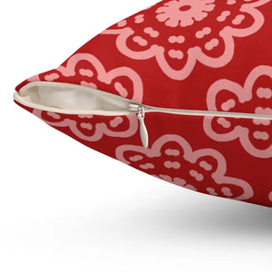 Abstract Flower Pattern Polyester Square Pillow - Bold Decor - Dipaliz - Throw Pillows