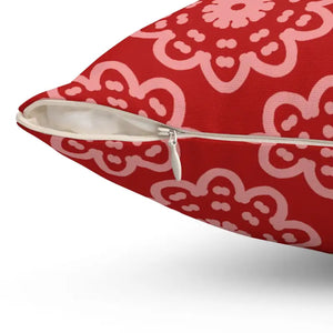 Abstract Flower Pattern Polyester Square Pillow - Bold Decor - Dipaliz - Throw Pillows