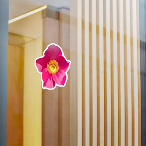 Large Pink Flower Kiss Cut Vinyl Sticker - Bold Wall Decor - Dipaliz - Decorative Stickers