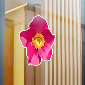 Large Pink Flower Kiss Cut Vinyl Sticker - Bold Wall Decor - Dipaliz - Decorative Stickers