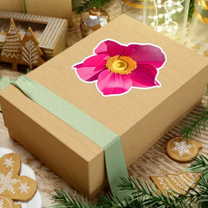 Large Pink Flower Kiss Cut Vinyl Sticker - Bold Wall Decor - Dipaliz - Decorative Stickers