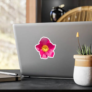 Large Pink Flower Kiss Cut Vinyl Sticker - Bold Wall Decor - Dipaliz - Decorative Stickers