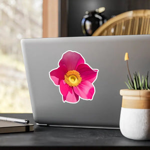 Large Pink Flower Kiss Cut Vinyl Sticker - Bold Wall Decor - Dipaliz - Decorative Stickers