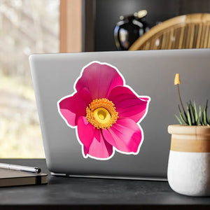 Large Pink Flower Kiss Cut Vinyl Sticker - Bold Wall Decor - Dipaliz - Decorative Stickers