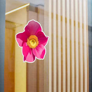 Large Pink Flower Kiss Cut Vinyl Sticker - Bold Wall Decor - Dipaliz - Decorative Stickers