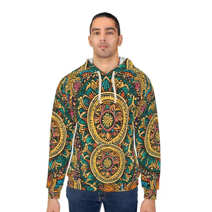 Vibrant Indian Pattern Pullover Hoodie for a Bold Style Pop - All Over Prints