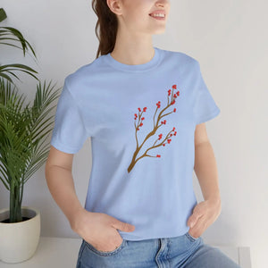 Bold Red Flower Tee - Jersey Short Sleeve Cotton - Dipaliz - T-shirts