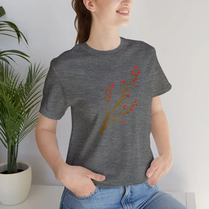 Bold Red Flower Tee - Jersey Short Sleeve Cotton - Dipaliz - T-shirts