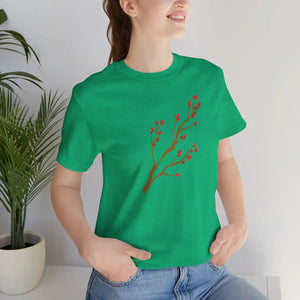 Bold Red Flower Tee - Jersey Short Sleeve Cotton - Dipaliz - T-shirts