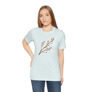 Bold Red Flower Tee - Jersey Short Sleeve Cotton - Dipaliz - T-shirts