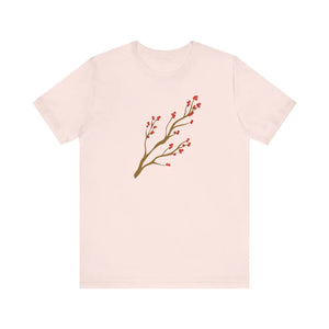 Bold Red Flower Tee - Jersey Short Sleeve Cotton - Dipaliz - T-shirts