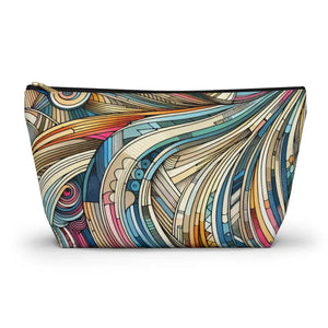 Travel Pouches Abstract Stripes Women’s Fashion Organizer - Dipaliz - Large / Black Zipper - Cosmetic & Toiletry Bags
