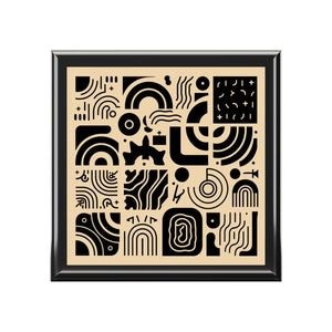 Luxury Black Pattern Jewelry Box - Dual Hinges - Dipaliz