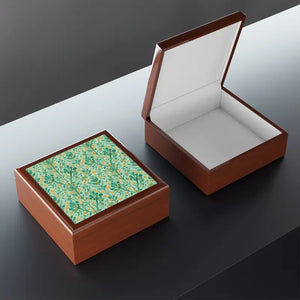 Glossy Ceramic Tile Jewelry Box with Soft Felt Interior - Dipaliz - Golden Oak / one Size