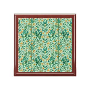 Floral Jewelry Box - Glossy Ceramic Tile - Dipaliz