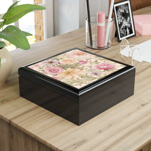 Glossy Peony Flower Jewelry Box - Floral Storage - Dipaliz