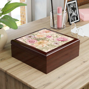Glossy Peony Flower Jewelry Box - Floral Storage - Dipaliz