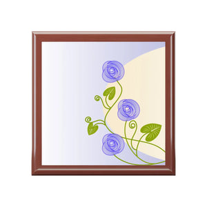 Floral Jewelry Box – Dual Hinges Rubberwood - Dipaliz