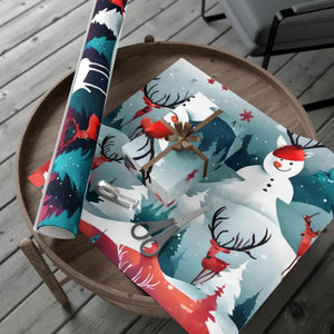 Christmas Snowman Gift Wrap Papers - Festive Holiday Design - Dipaliz - 30’’ x 144’’ / Matte - Wrapping Paper