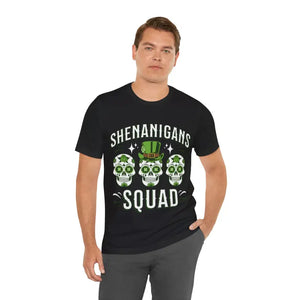 Shenanigans Squad Patricks Day Tee Bold Graphic Style - Dipaliz - Black / s - T-shirts